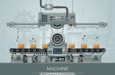 工业机器制作生产,车间 工人 流程 工作 流水线 作业